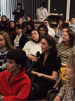 Members gathered for a salon talk