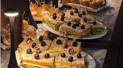 Club table with canapes